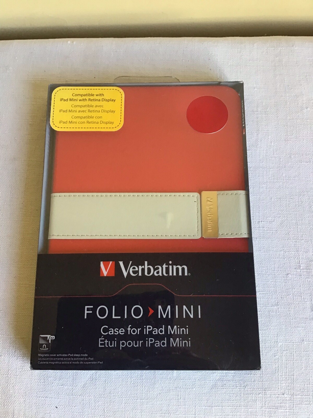 New Open Box Verbatim Folio Mini Red Gray iPad Mini Slim Profile Case #98419