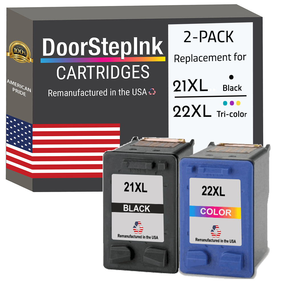 DoorStepInk Compatible Ink Cartridges For HP 21XL and HP 22XL Color 2PK -USA