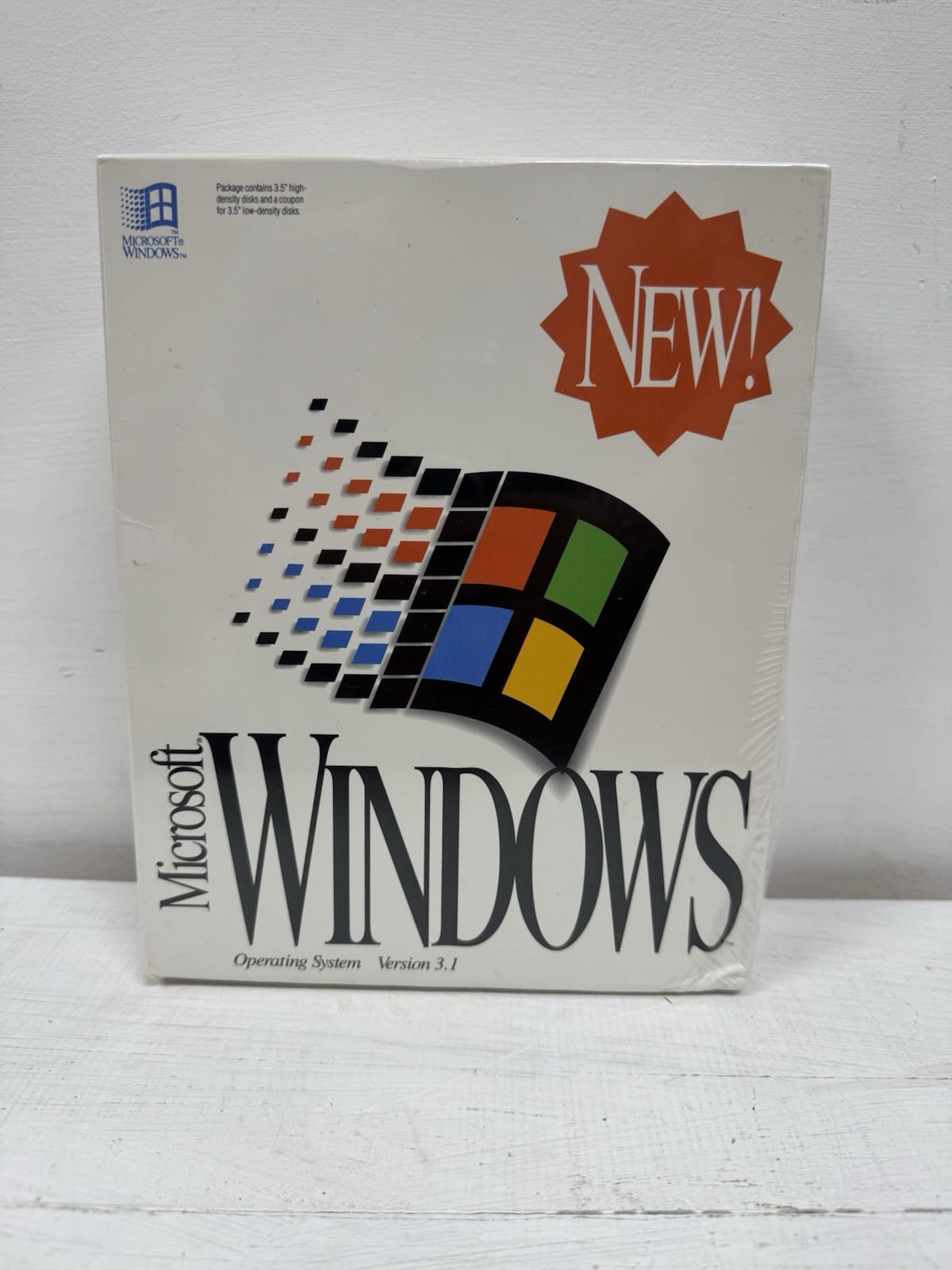 Microsoft Windows 3.1 Retail Box Floppy 3.5" NEW SEALED Vintage 1992 PC Software