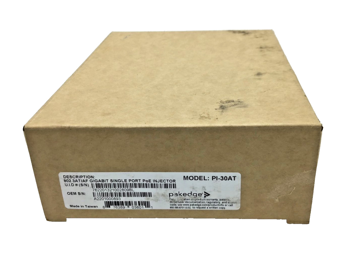 Pakedge PI-30AT 802.3AT/AF Gigabit PoE Injector