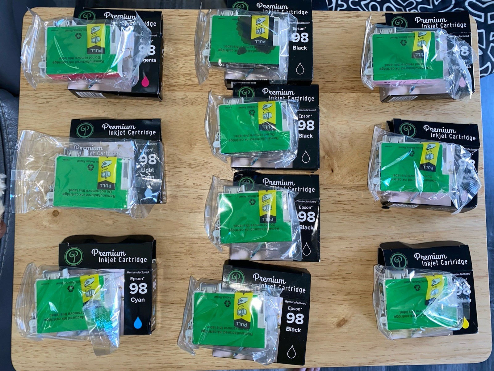 Lot of TEN Premium inkjet cartridges For Epson 98.  New Sealed