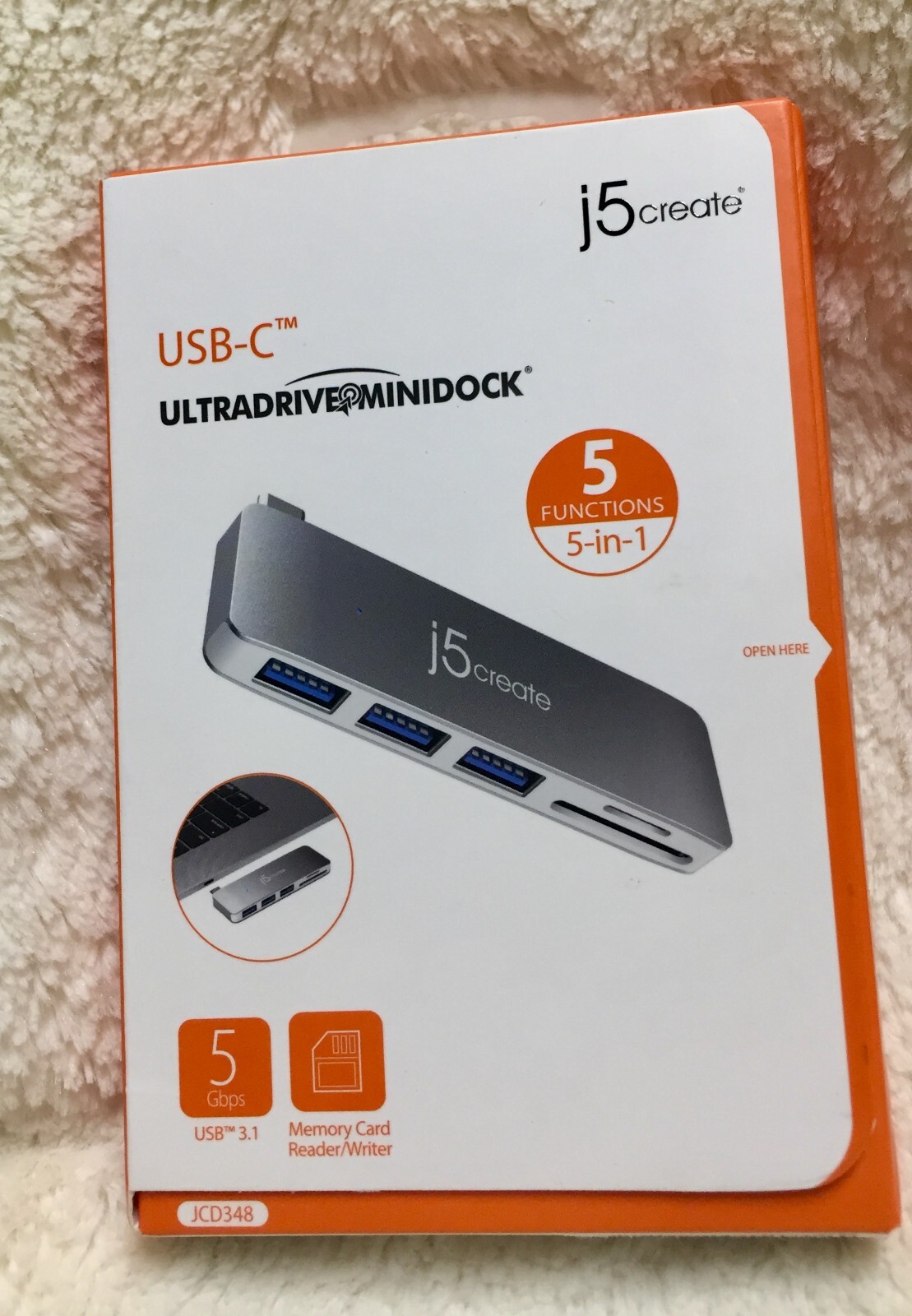 Genuine j5create USB™ Type-C 5-in-1 UltraDrive Mini Dock JCD348 *FREE SHIPPING*