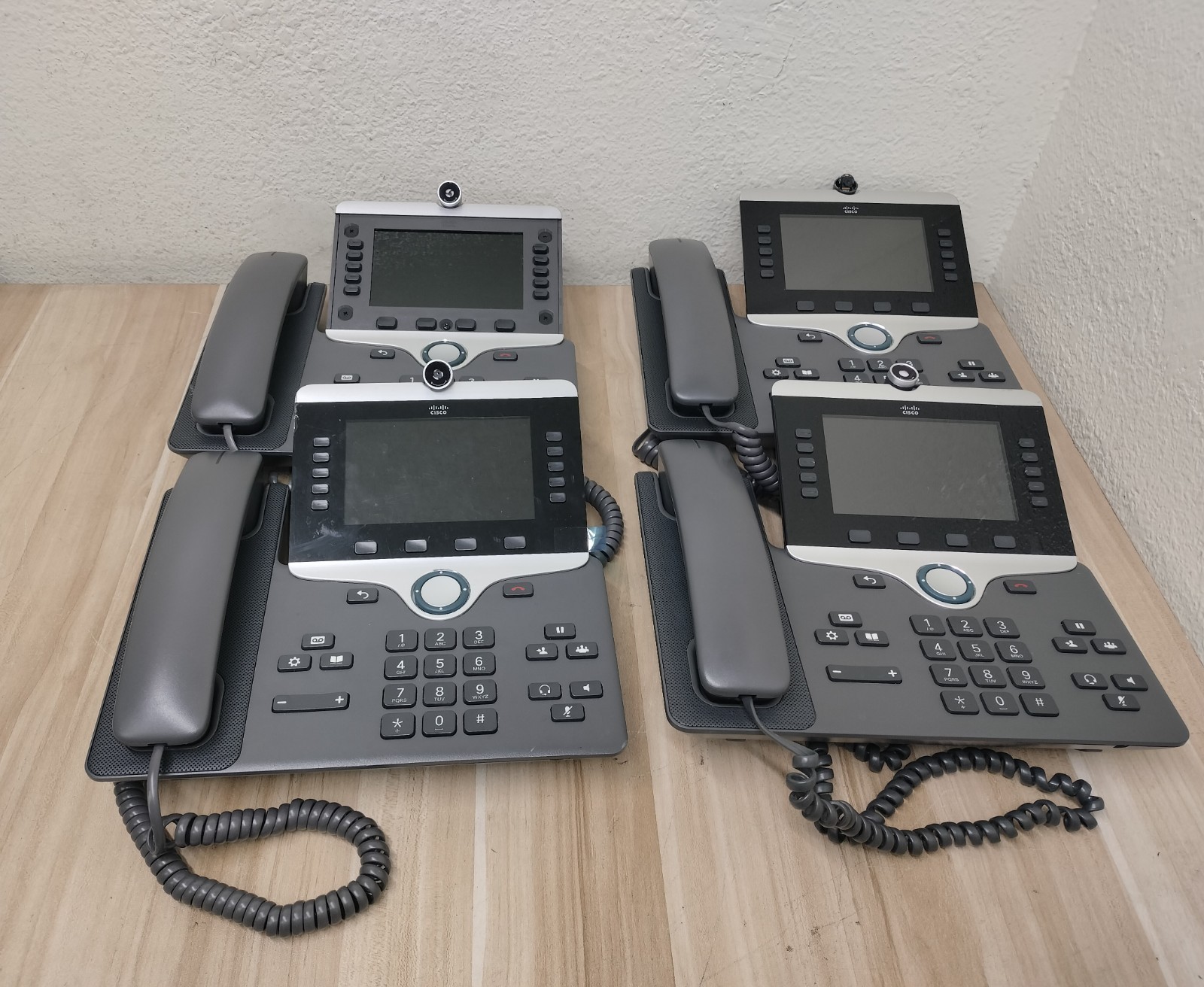 LOT OF 4 - Cisco CP-8865 IP Video Phone w/ Camera CP-8865-K9 VoIP Gigabit PoE