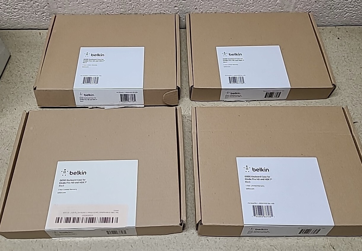 BRAND NEW Belkin QODE Keyboard Case for Kindle Fire HD and HDX 7” lot of 4 Black