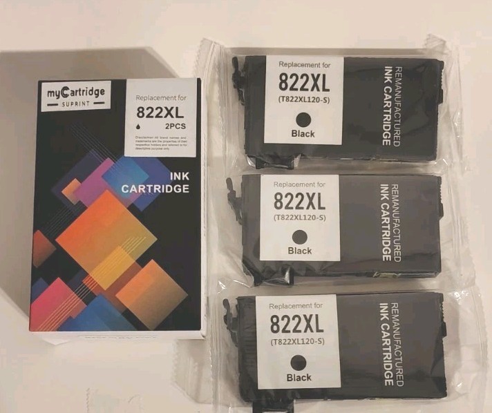 Mycartridge Suprint Replacement 822 XL 3 Pack  Ink Cartridge 