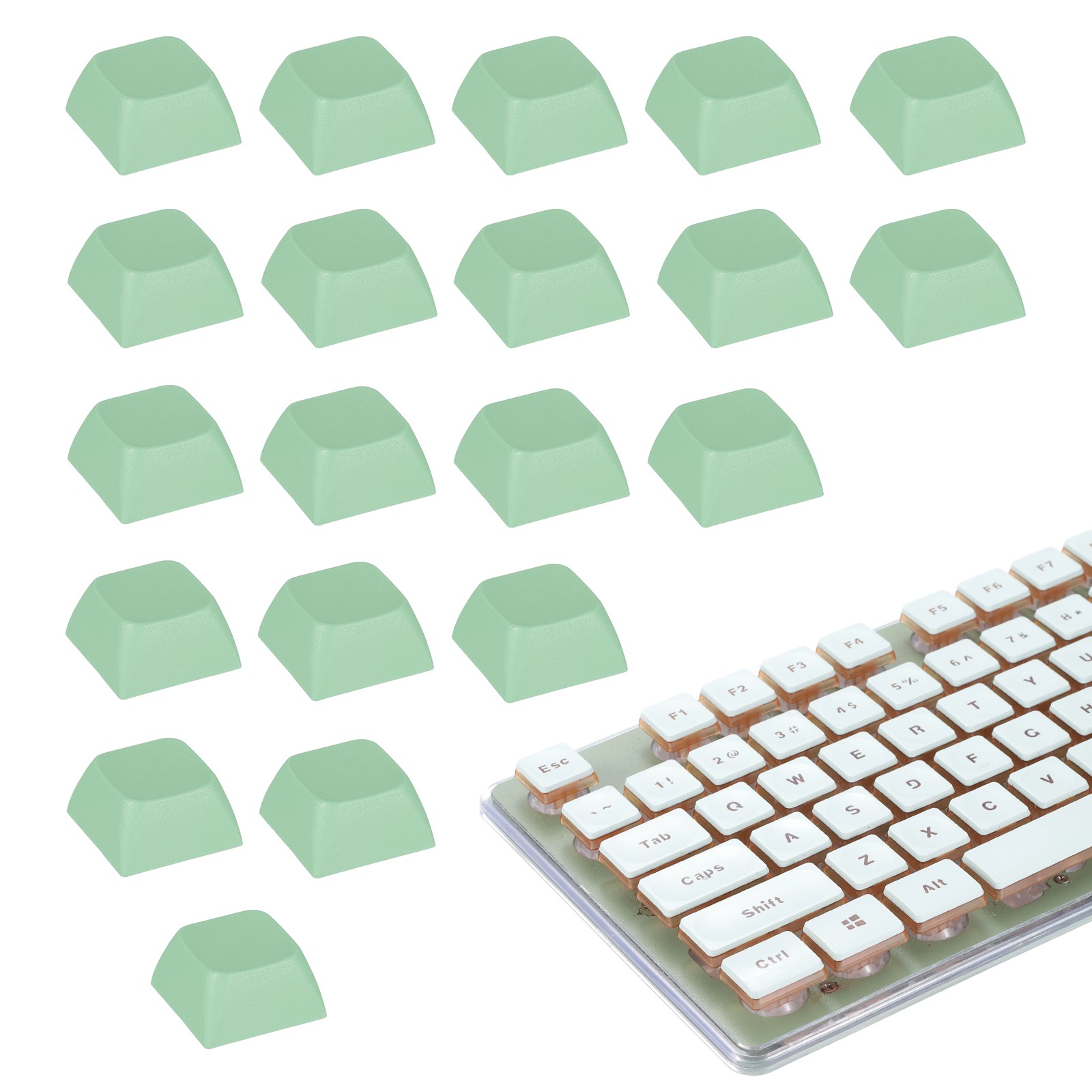 20Pcs XDA Profile Keycap Set PBT Mechanical Numeric Keypads, Melon Green