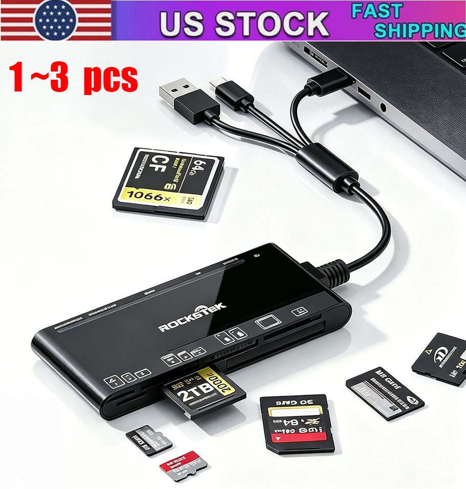 7-IN-1 USB 3.0 Memory Card Reader High-Speed Adapter for SD,CF,TF,Micro SD,XD,MS