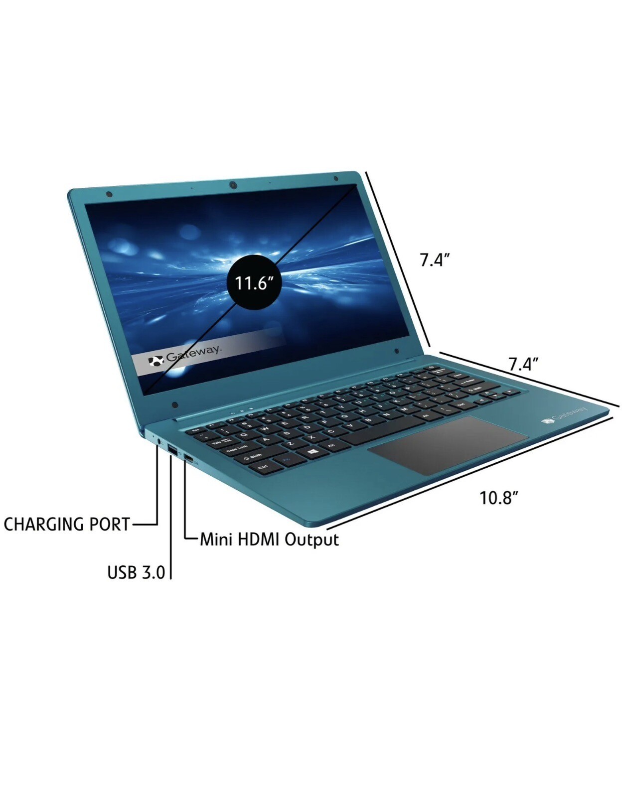 Gateway 11.6" Ultra Slim Notebook HD Intel Dual Core 64GB eMMC 4GB RAM Micro 365