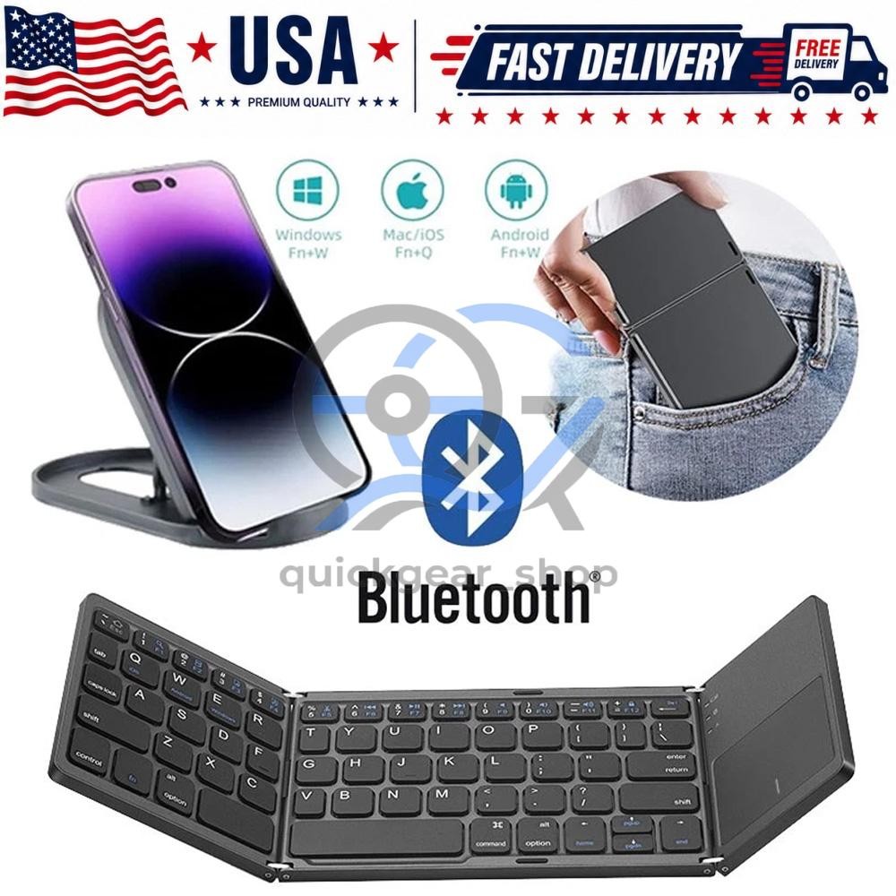 Mini Foldable Wireless Bluetooth Keyboard with Touchpad for PC Smartphone Table