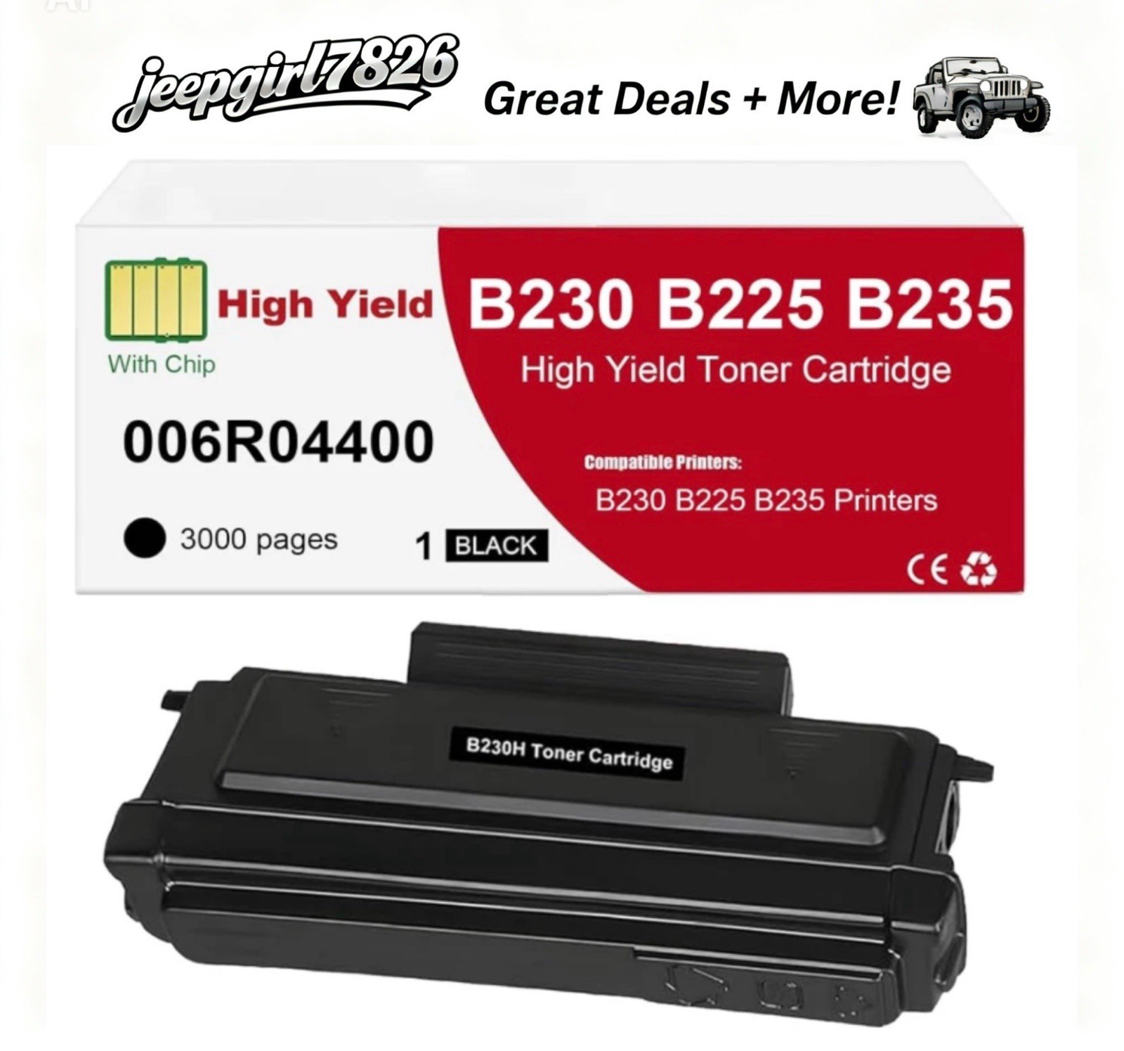 006R04400 1 Pack Black Toner Cartridge Compatible B225 B230 B235 Printers