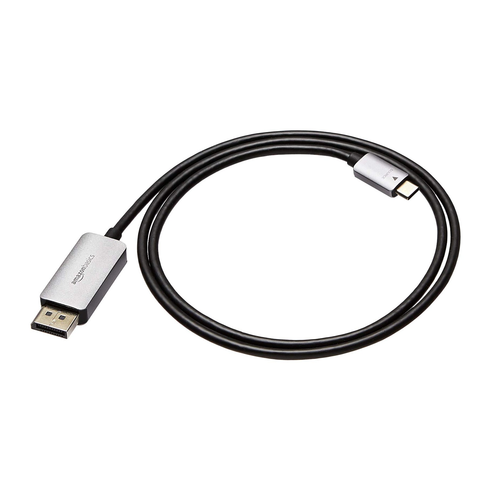 Amazon Basics Aluminum Uni-Directional USB-C to DisplayPort Cable 3ft Black