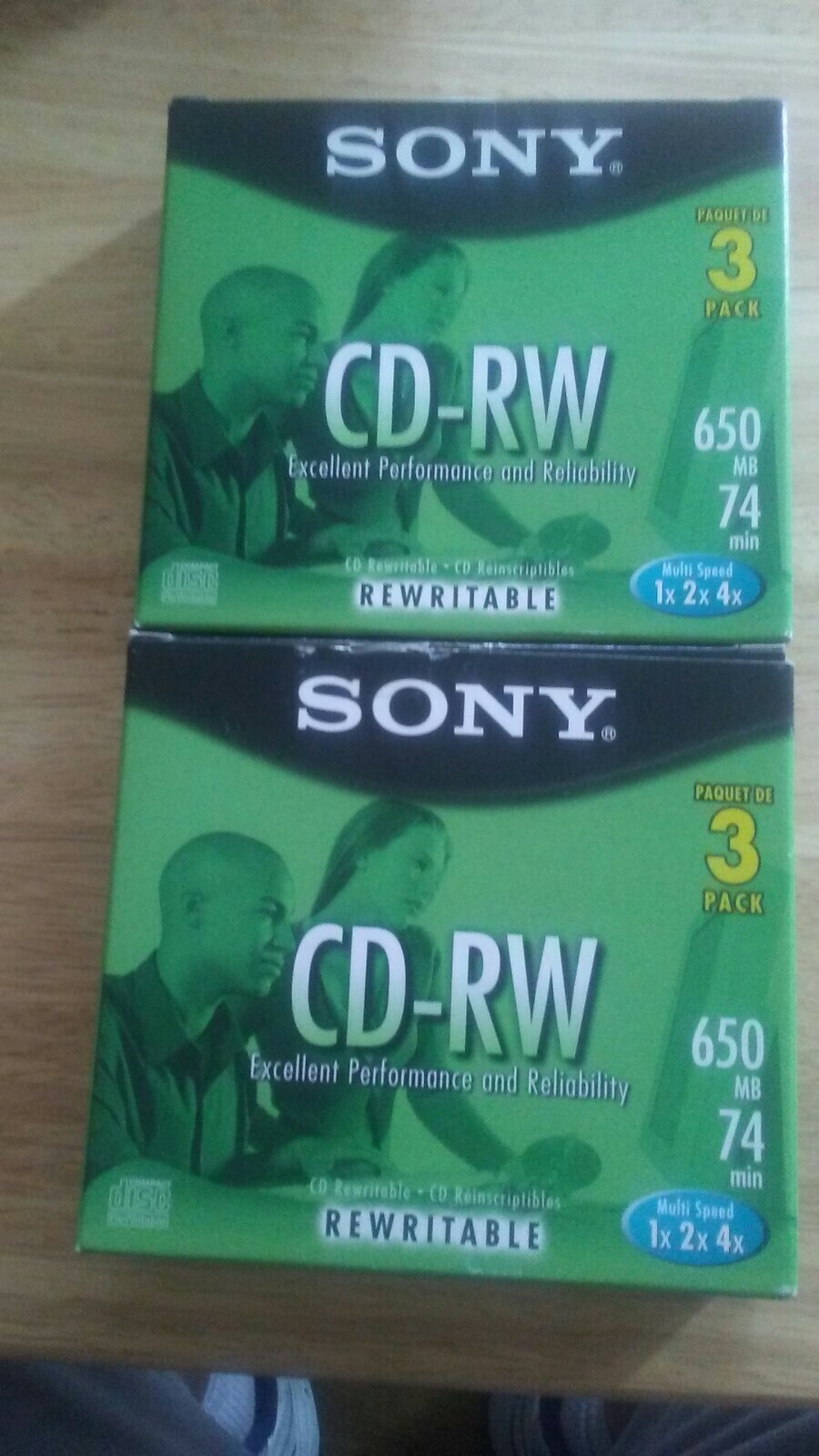 Sony CD-RW Multi Speed 1x 2x 4x 650 MB/MO 74 Minutes, 3 Pack 2 boxes