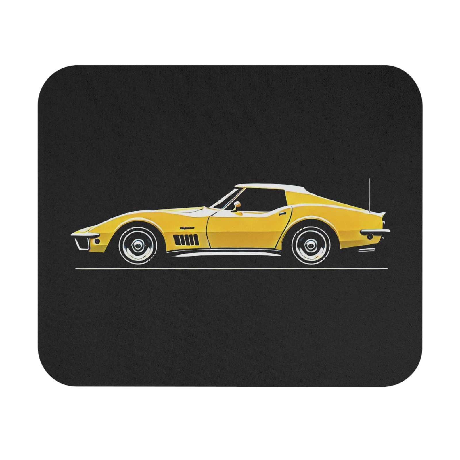 1969 Corvette C3 Stingray Mouse Pad – Yellow Classic Car Desk Mat