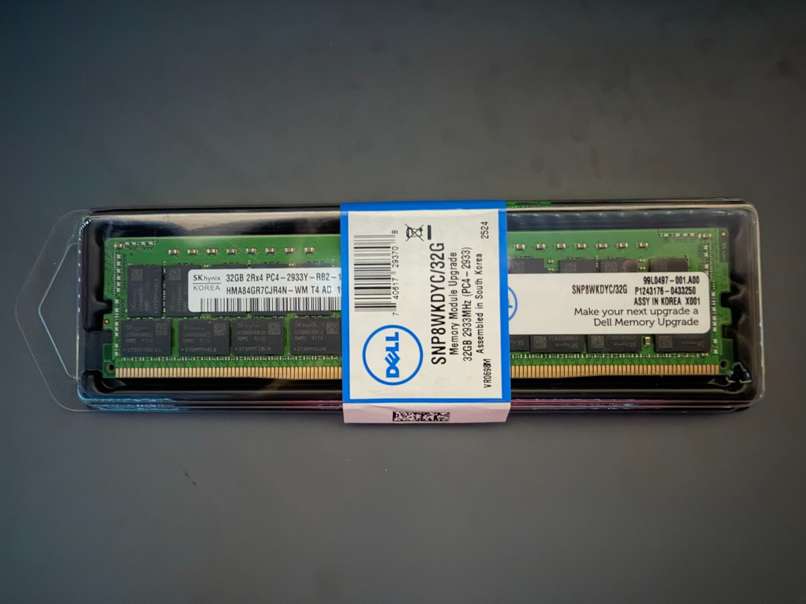 SNP8WKDYC/32G Dell 32GB DDR4 2933Y PC4-23400 ECC RDIMM Server HMA84GR7CJR4N