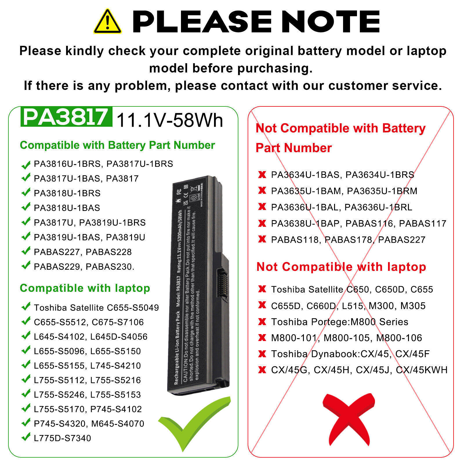 🧡LOT 100X PA3819U Battery for Toshiba A660 C655 PA3816U PA3817U PA3819U 5200mAh