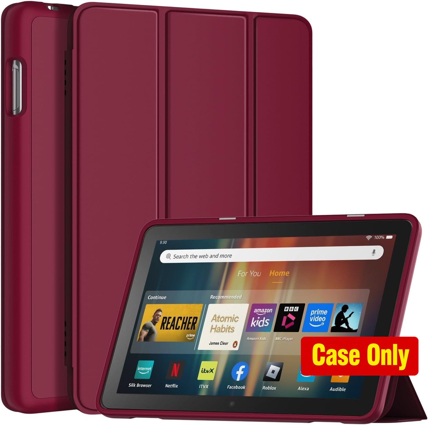 Case for 8in Tabler - Lightweight Trifold Stand with Dual Angle, Red