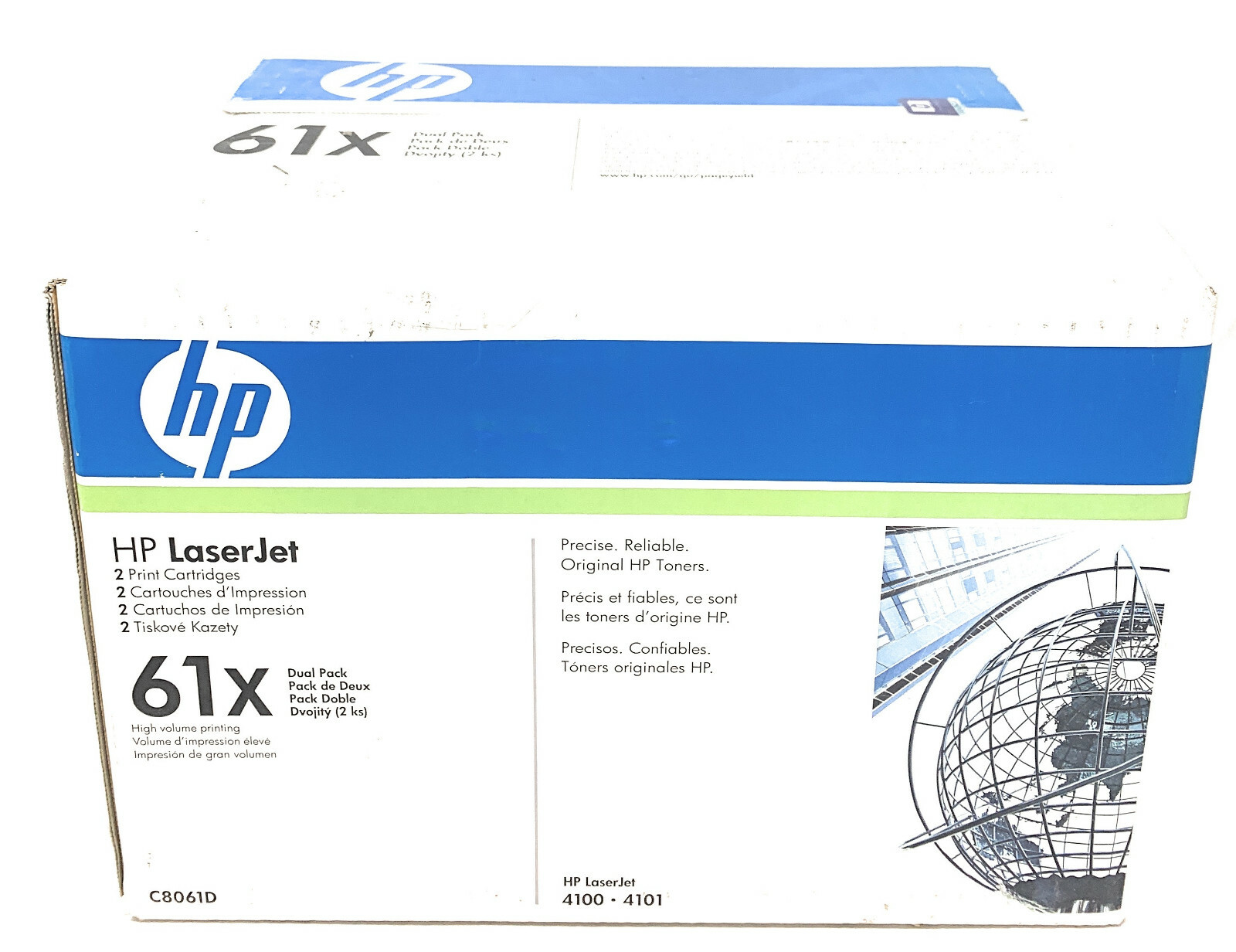 HP C8061D 61X 2 GENUINE TONER FOR LASERJET 4100/4100N/4100TN/4100DTN CF 2PCS
