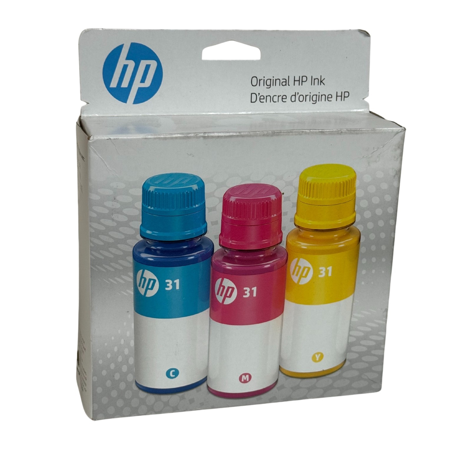 HP 31 Cyan Magenta Yellow Original Ink Bottles 3-Pack – Genuine OEM New