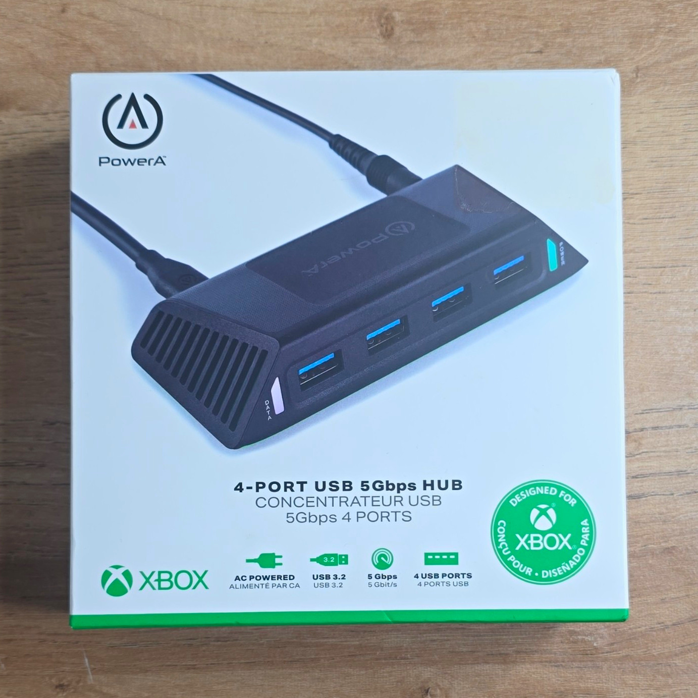 PowerA Powered 4-Port 5Gbps USB-C Hub for Xbox, Detachable 6.5ft Cable