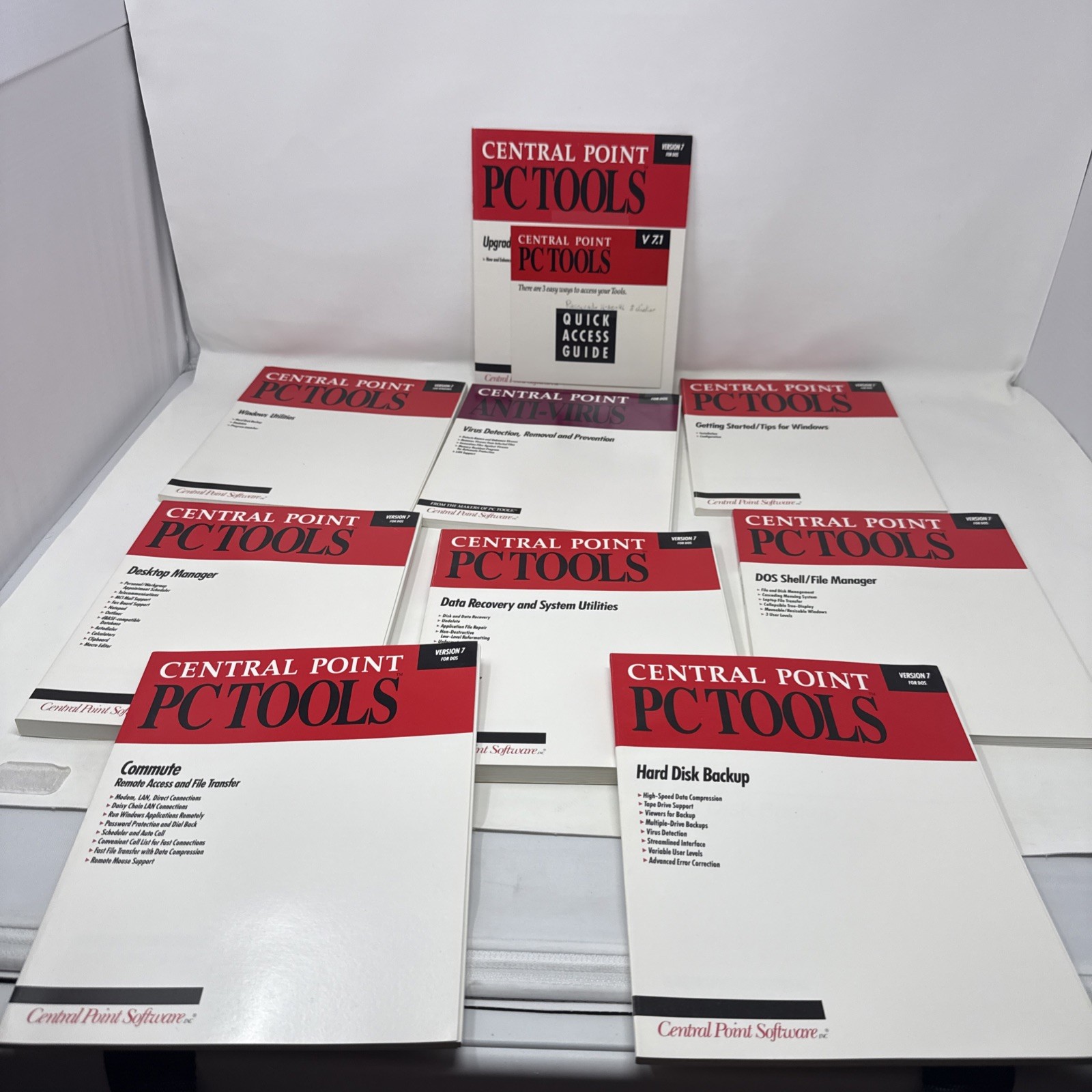 Central Point PC Tools Books Lot Of 7 Version 7 DOS Manual Anti-Virus