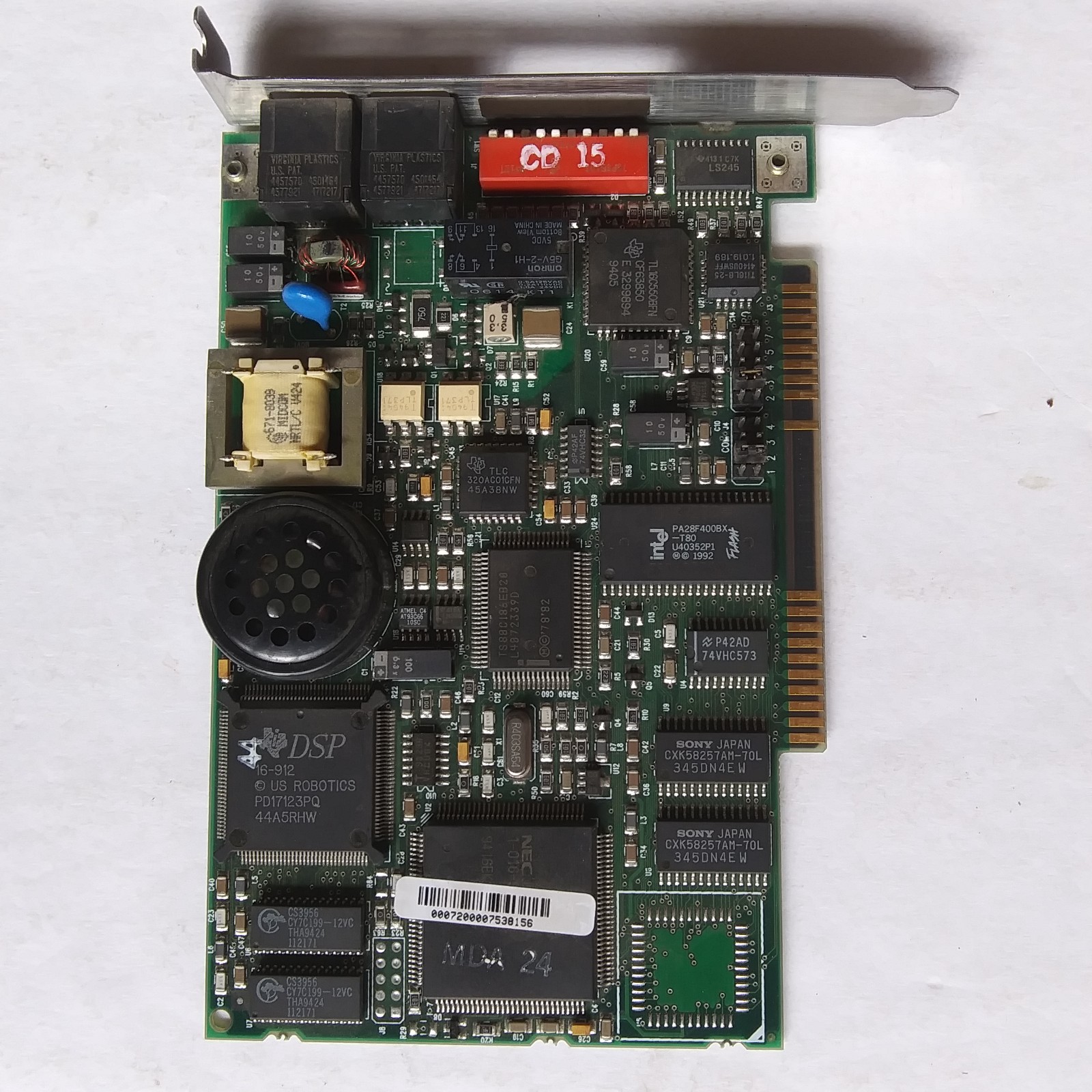 US Robotics Courier V.34 V.FC V.32bis 28.8 Fax Modem ISA Internal Vintage 1994