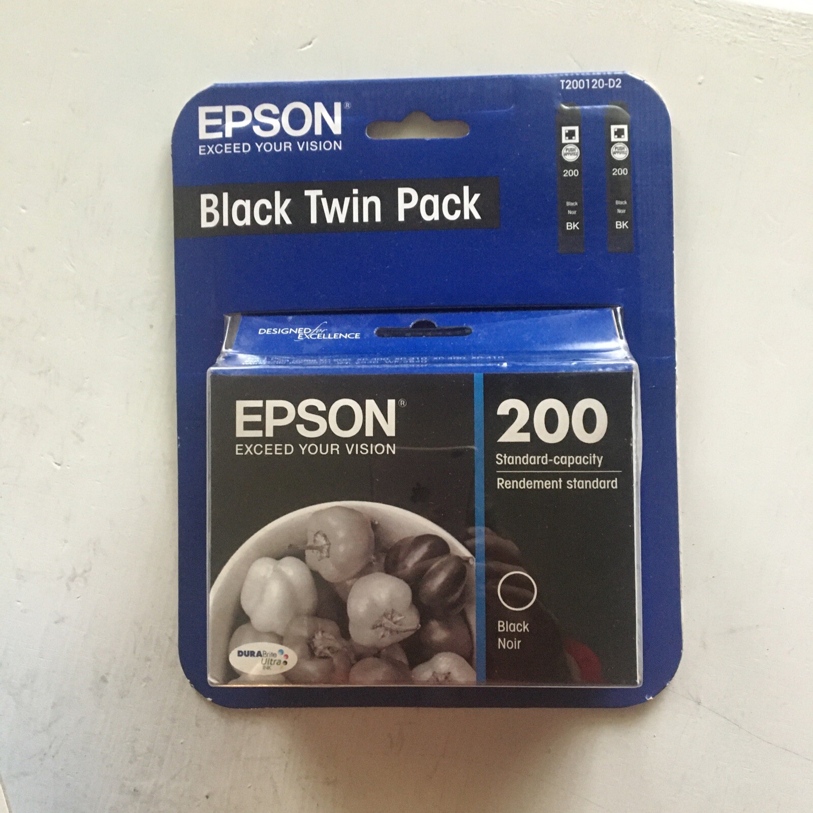 EPSON 200 Black Ink Cartridges Twin Pack Exp 12-2018 New Unopened In Package