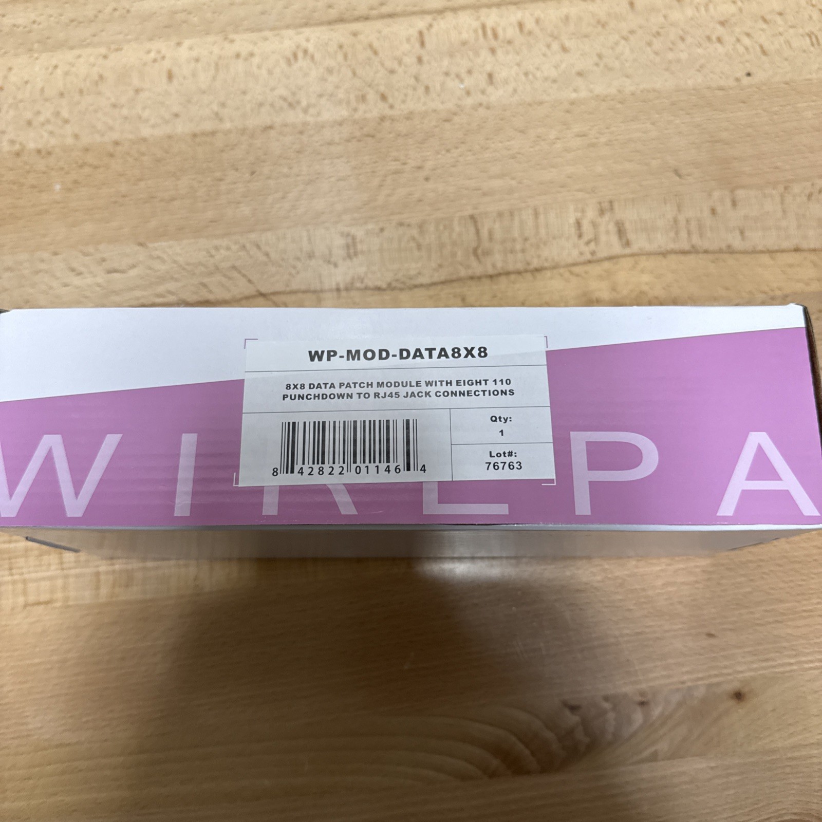 Wirepath Data Patch Module WP-MOD-DATA8x8, 110 punchdown to RJ45 Jack Connection
