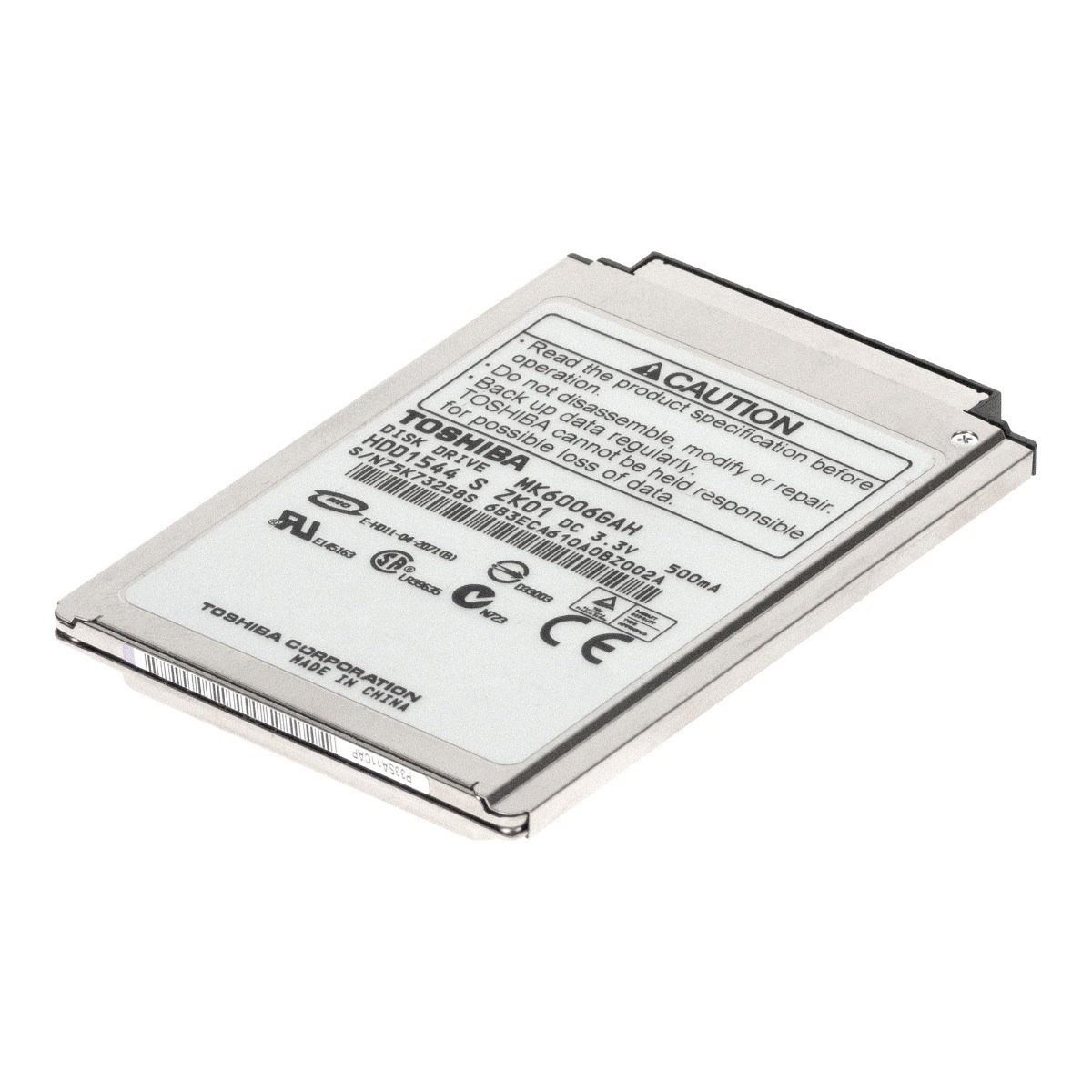 HARD DRIVE TOSHIBA 60GB MK6006GAH 4.2K 2MB ATA 100 1.8'' 