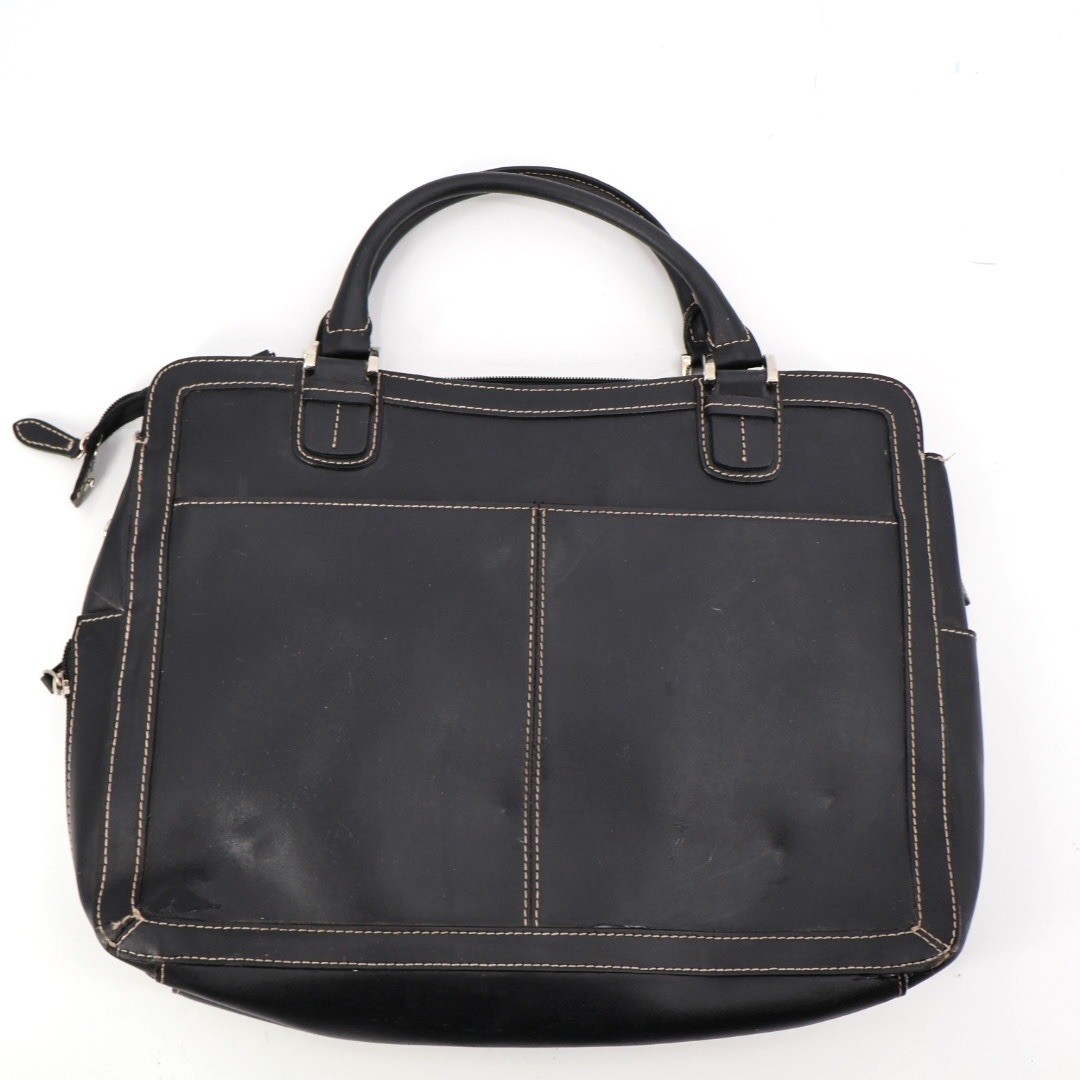 Franklin Covey Leather Briefcase Laptop Bag Organizer Black Office Professional