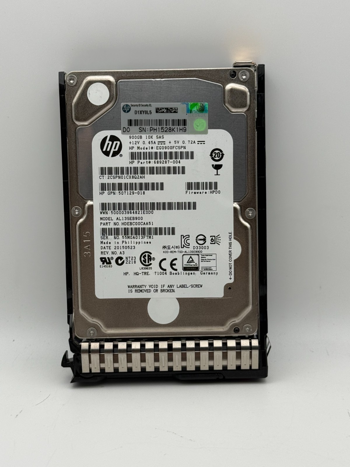 653971-001 HP 900GB 10K RPM 2.5" SAS Hard Drive HDD G8/G9 689287-004