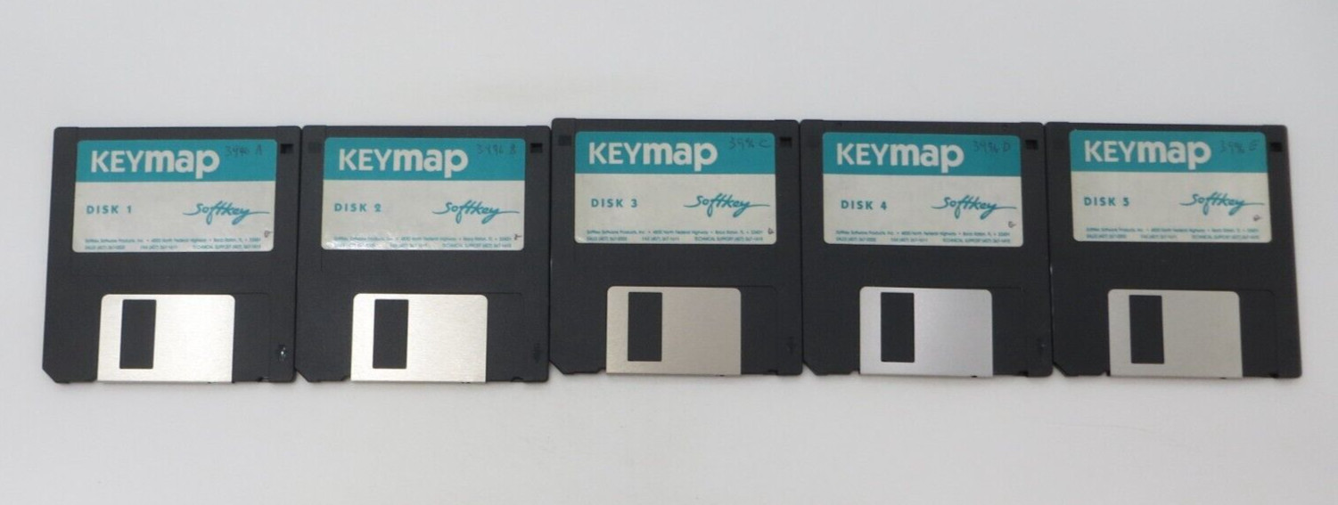 3.5" Floppy Disks KEYMAP softkey software vintage computer discs