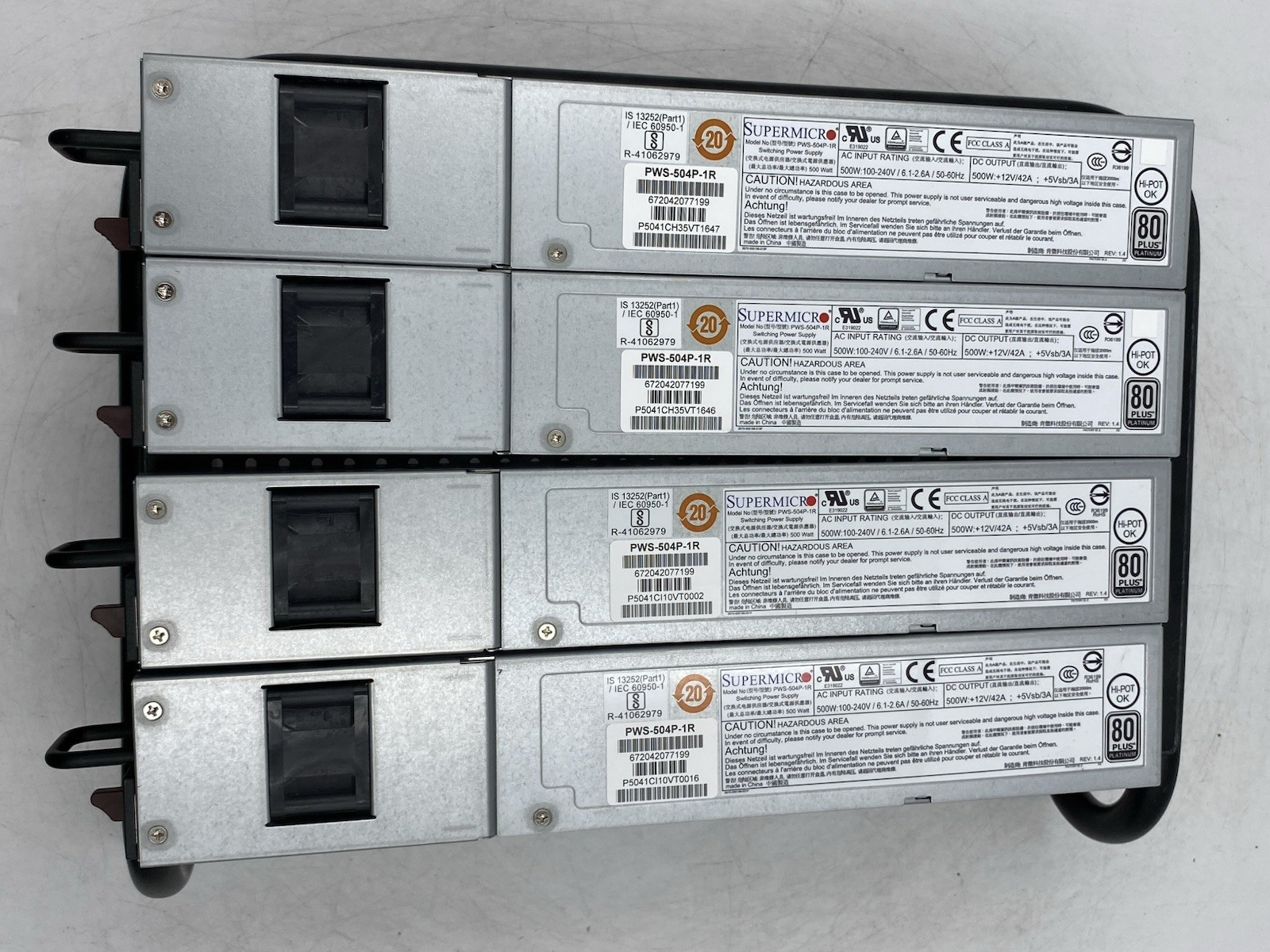 LOT OF 4 SuperMicro PWS-504P-1R 500W Switching Power Supply Module