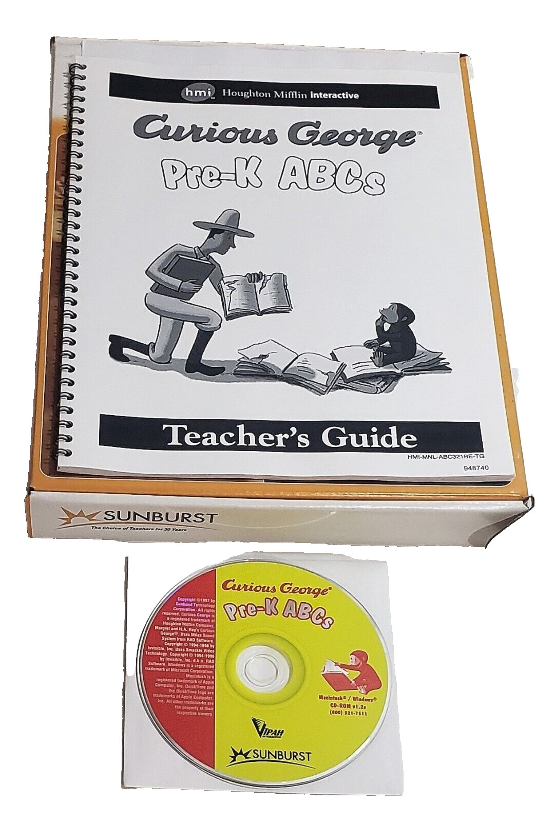 Curious George Pre-K ABCs CD-ROM for ages 3-6 NEW with Teacher's Guide