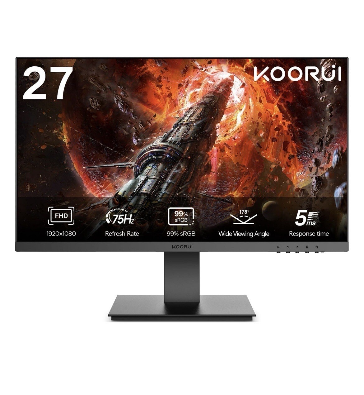 KOORUI 27" Inch Gaming Monitor 27E6QC, 2K QHD 144Hz 1ms Curved Gamin. New*