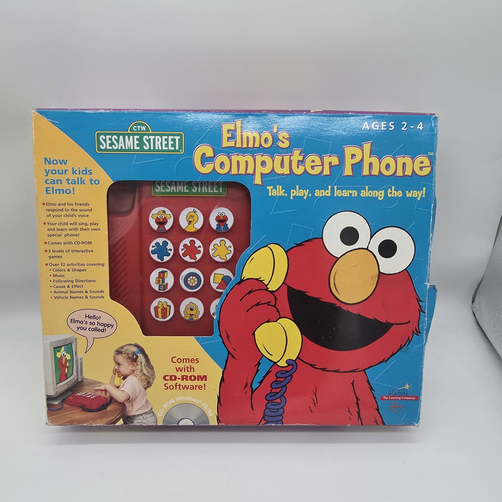 Sesame Street Elmo's Computer Phone CD-ROM Rare New Open Box READ DESCRIPTION