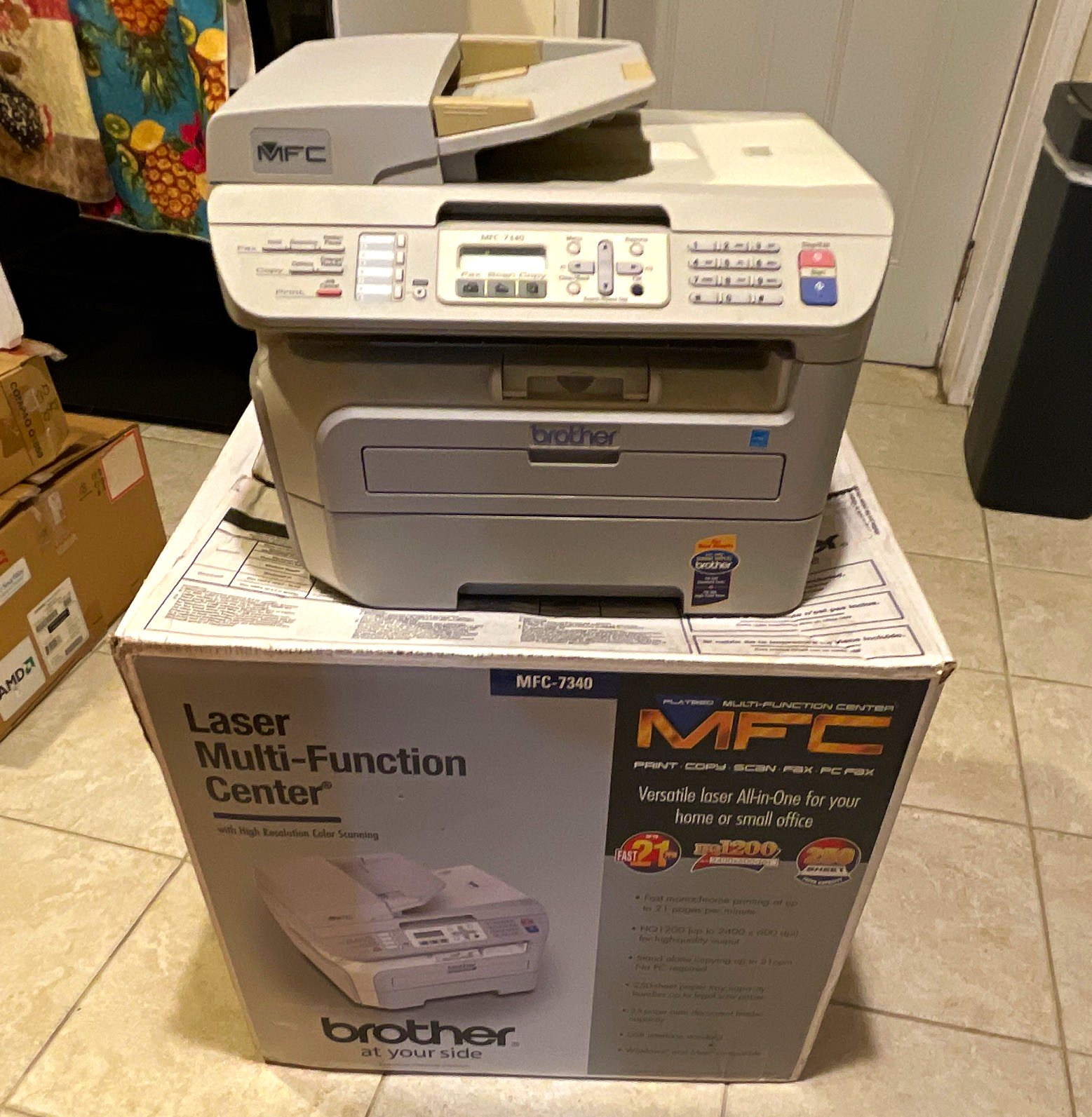 Brother MFC-7340 Laser B&W All-In-One Printer Copier Fax Scanner 21ppm USB