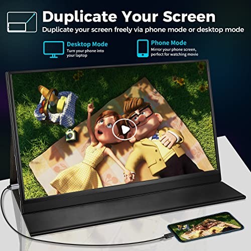 BLACK - HAMTYSAN PORTABLE MONITOR, 15.6" FHD 1080P PORTABLE LAPTOP MONITOR USB C