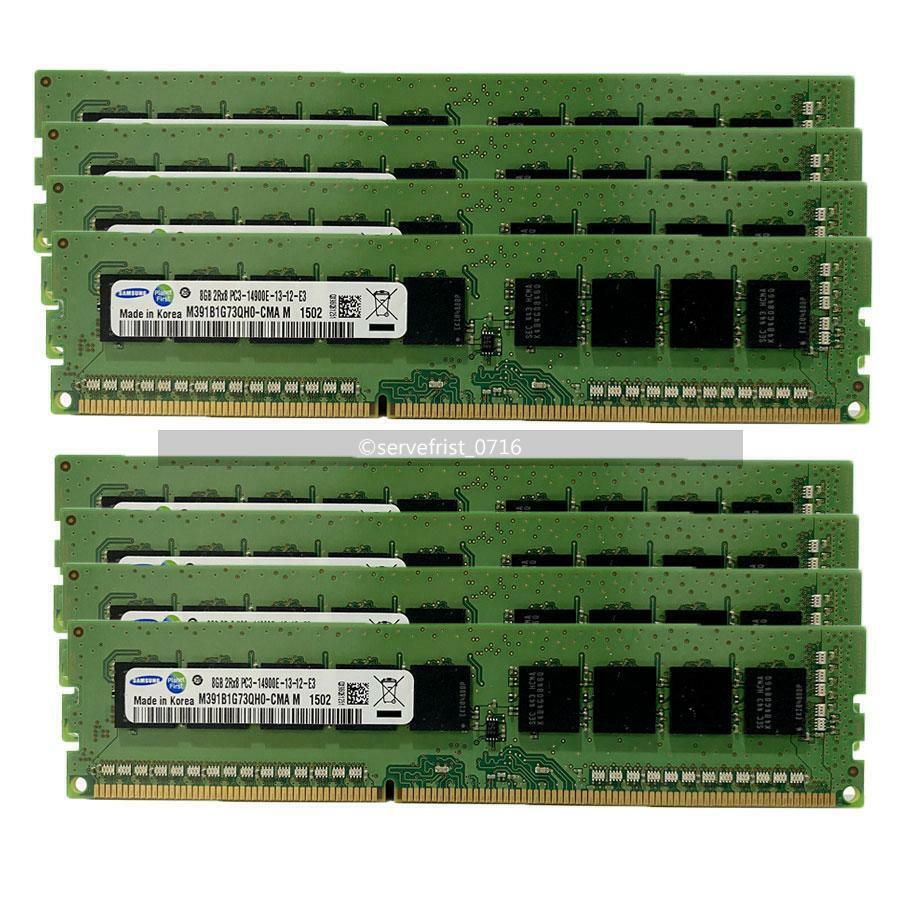 Samsung 64GB (8x8GB) DDR3 ECC UDIMM Memory PC3-14900E 1866 MHz For workstation