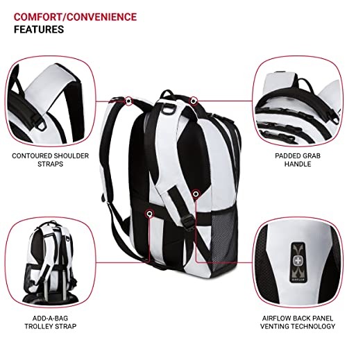 SWISSGEAR CECIL 5505 LAPTOP BACKPACK, FITS 16 INCH LAPTOP - WHITE TARPAULIN