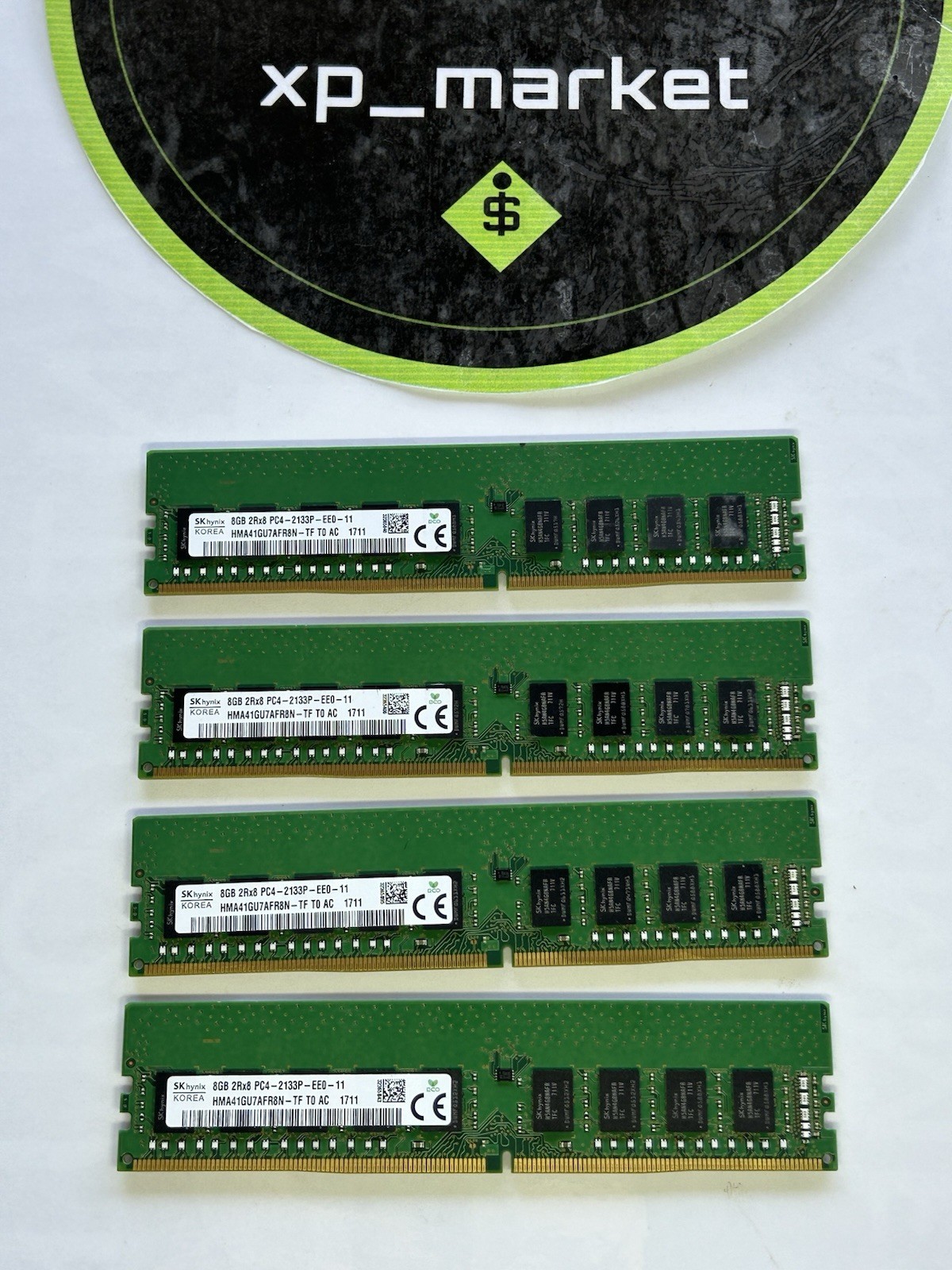Lot of 4 SK Hynix 8GB 2Rx8 PC4-2133P ECC UDIMM Server RAM HMA41GU7AFR8N-TF