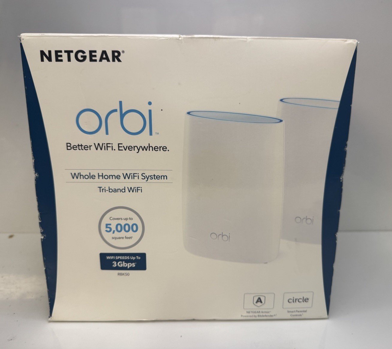 Netgear Orbi RBK50 Tri-Band Whole Home WiFi Router and Satellite System 5000sqft