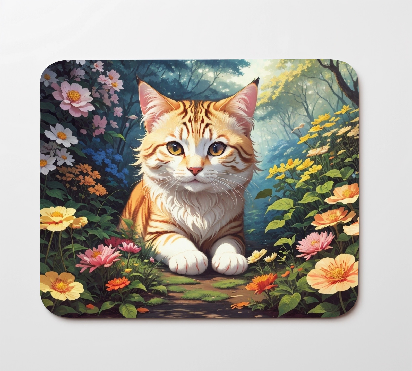 Cute Cat Mouse Pad 9.5"x8" Non Slip Rubber Bottom Rectangle Mousepad