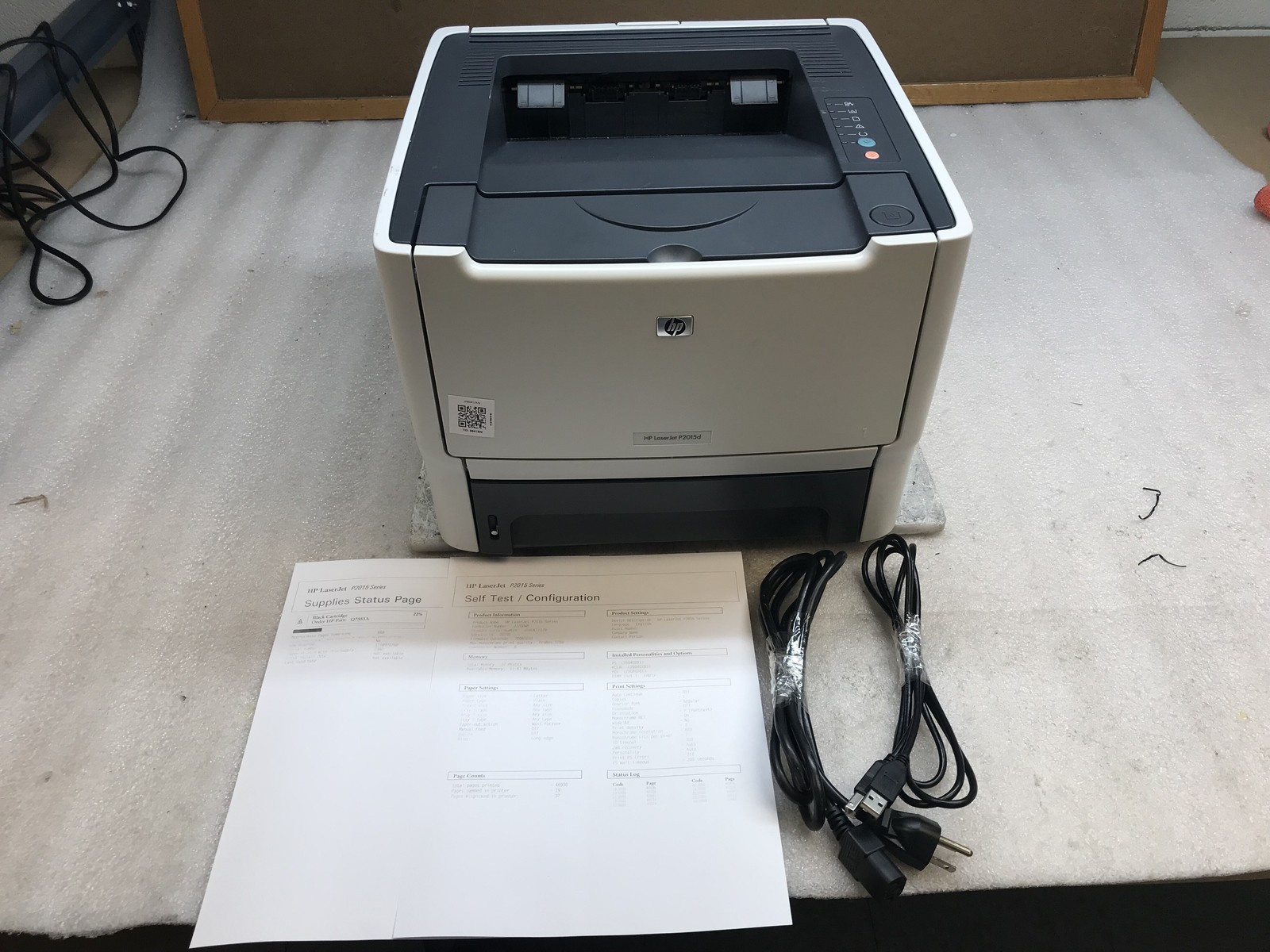 HP LaserJet P2015d Monochrome Laser Printer 46K Page Count w/ 20% Toner