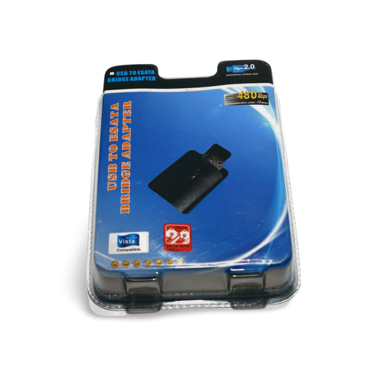 USB 2.0 eSATA Bridge Adapter Serial ATA Super Slim - Black