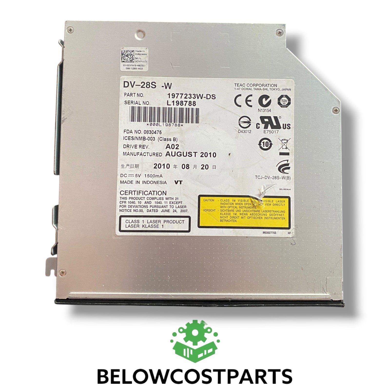 💽 Dell TEAC DV-28S-W SATA Slim DVD-ROM Optical Drive 0VNV5 1977233W-DS ⚙️