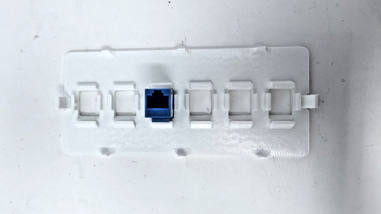 6 Port Keystone Wall Plate Cat6 Ethernet White 2 Gang Faceplate Networking Parts