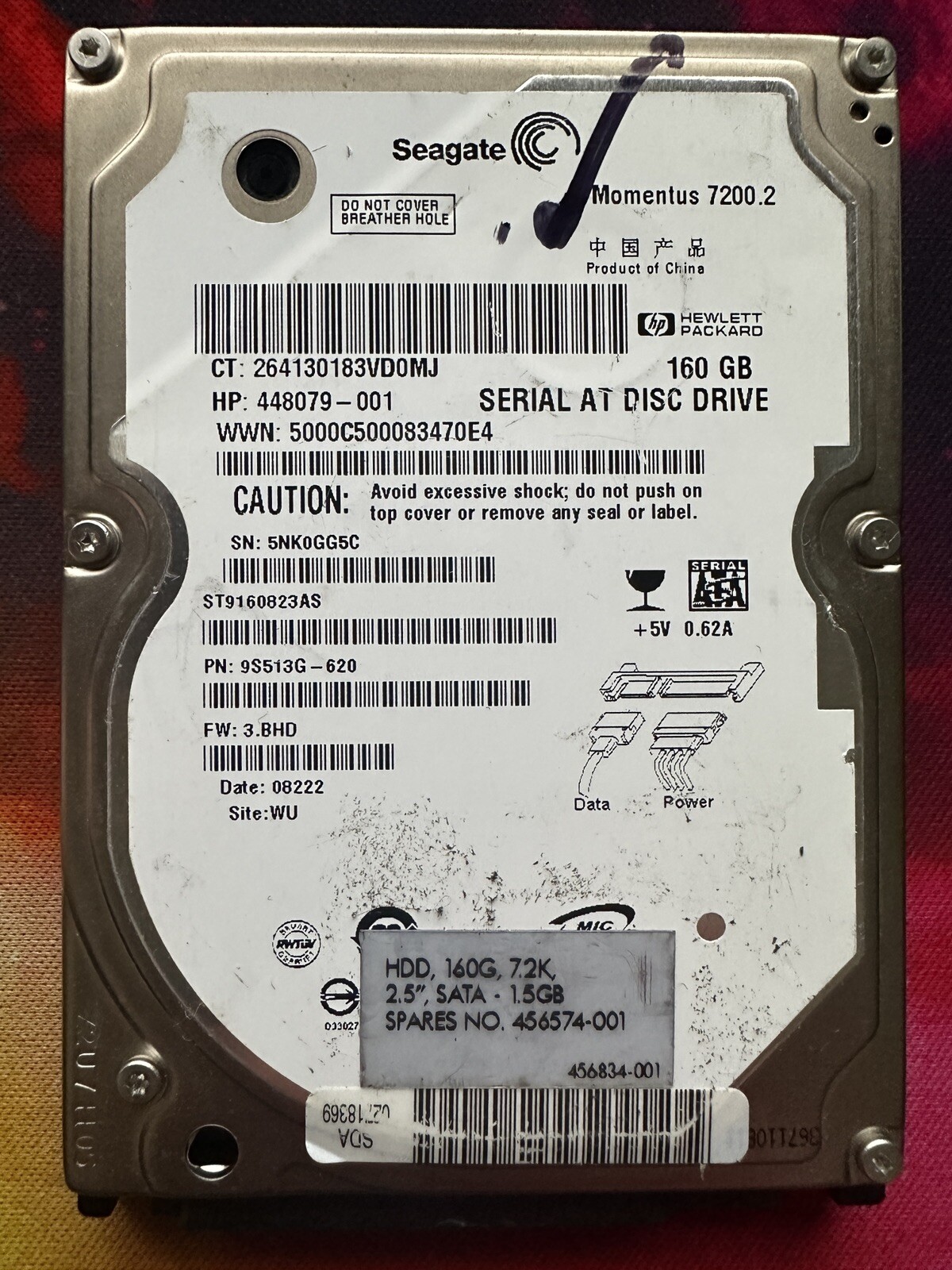 160gb 2.5" Working Replacement Sata Internal Laptop Hard Drive - Major Brand