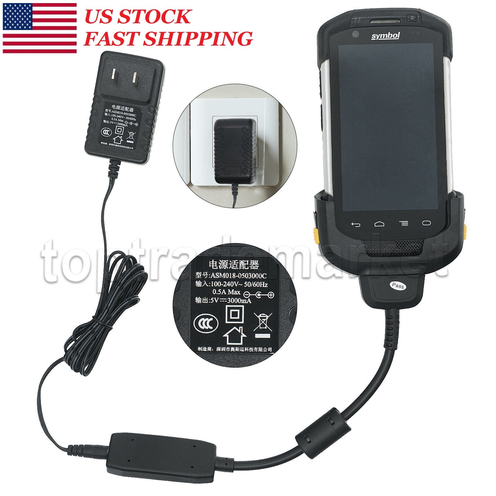 US TC70 Charging Cable Cup For Zebra TC70 TC72 TC75 TC77 CHG-TC7X-CBL1-01 STOCK