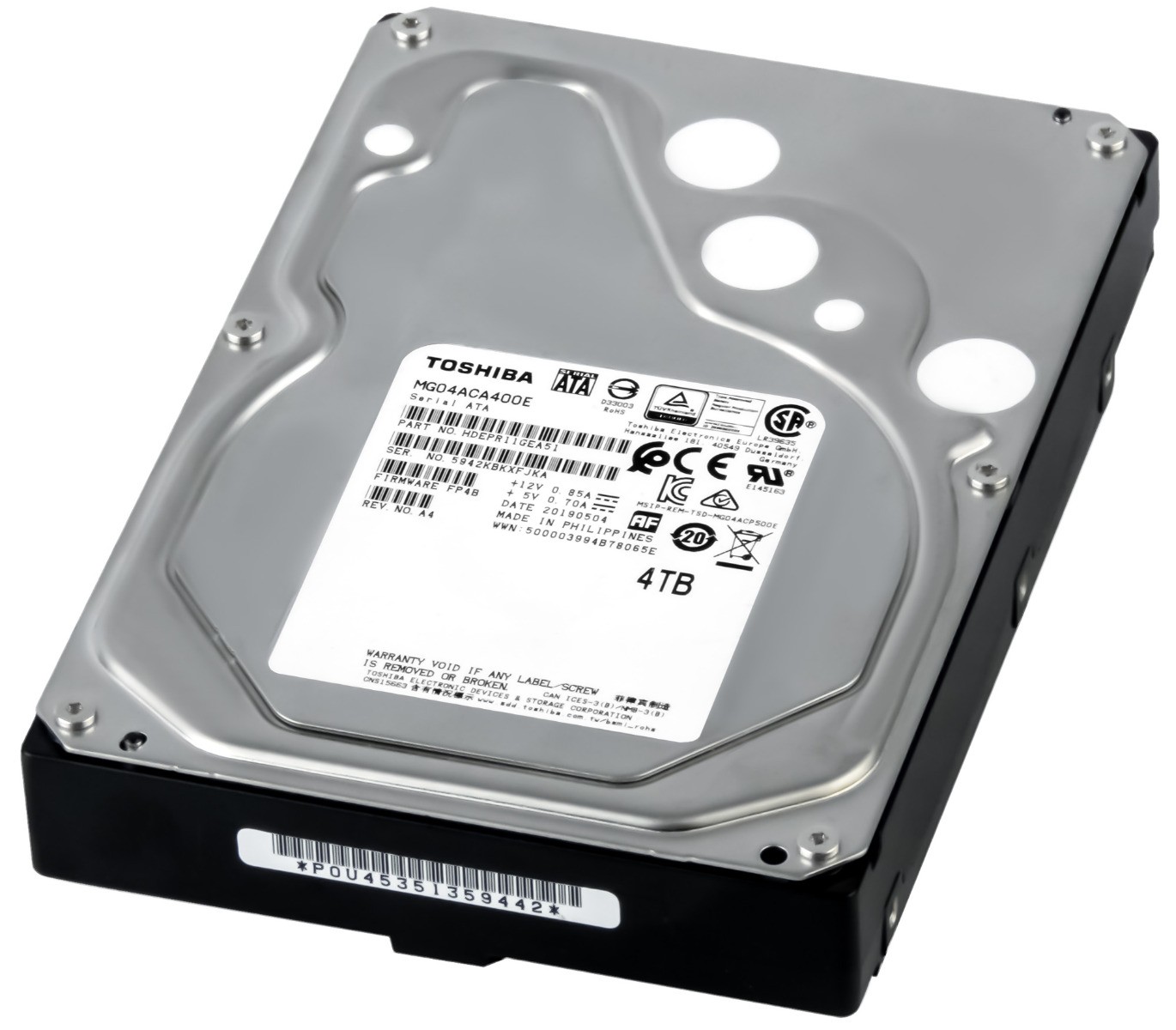 HARD DRIVE TOSHIBA NEARLINE MG04ACA400E 4TB 7.2K 128MB SATA III 3.5''