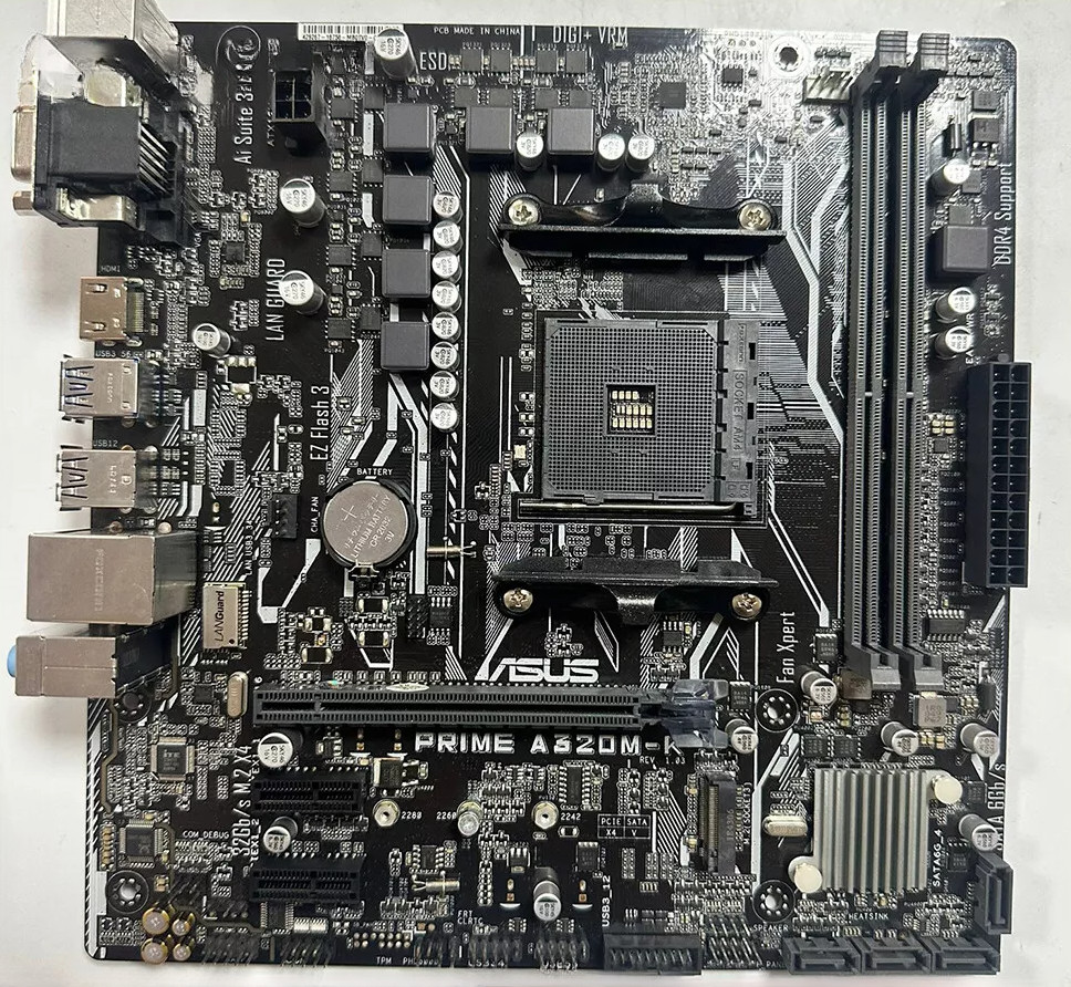 FOR ASUS PRIME A320M-K AMD AM4 DDR4*2 32GB HDMI VGA Motherboard Test OK